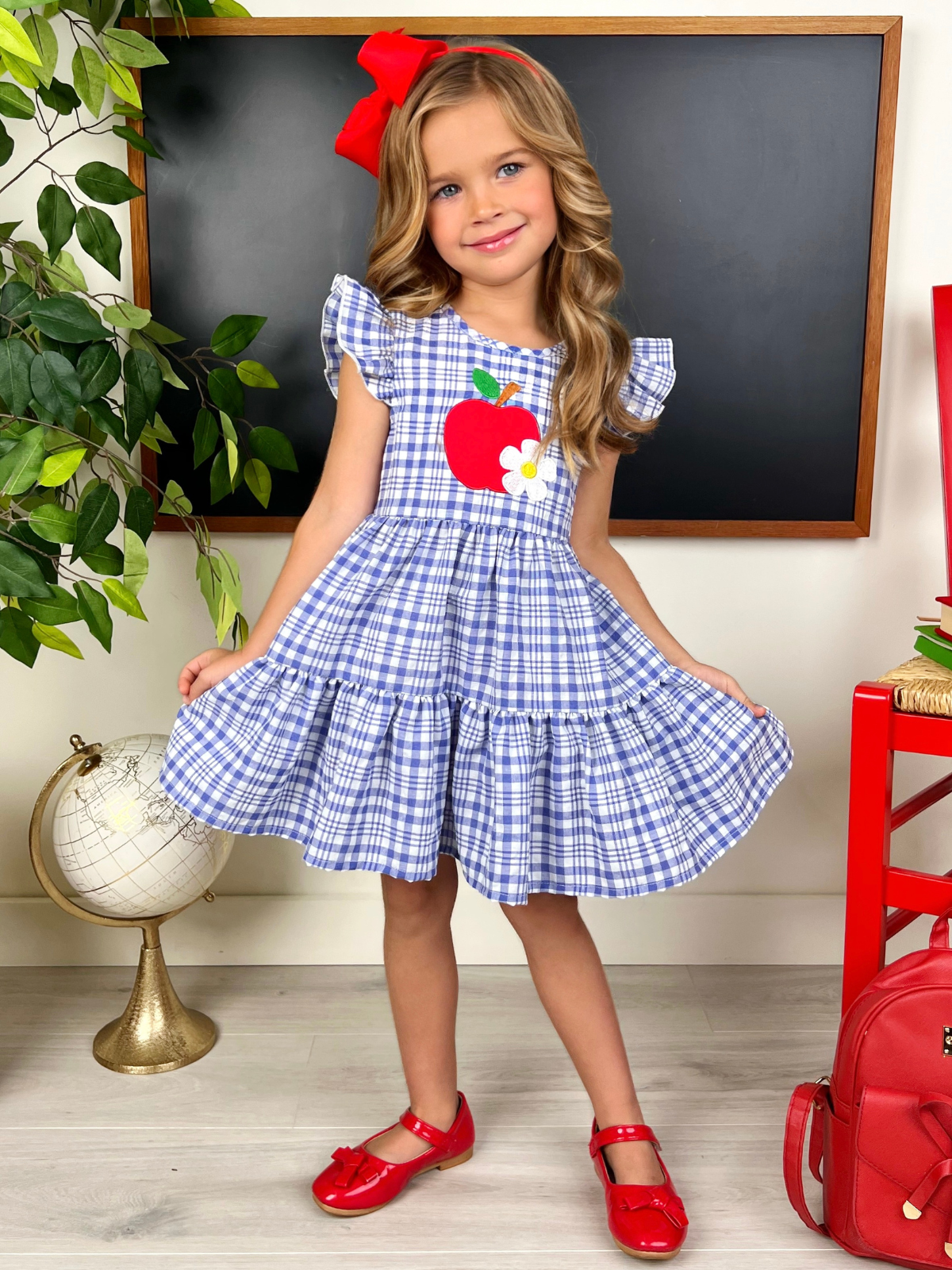 Apple of My Class Gingham Dress