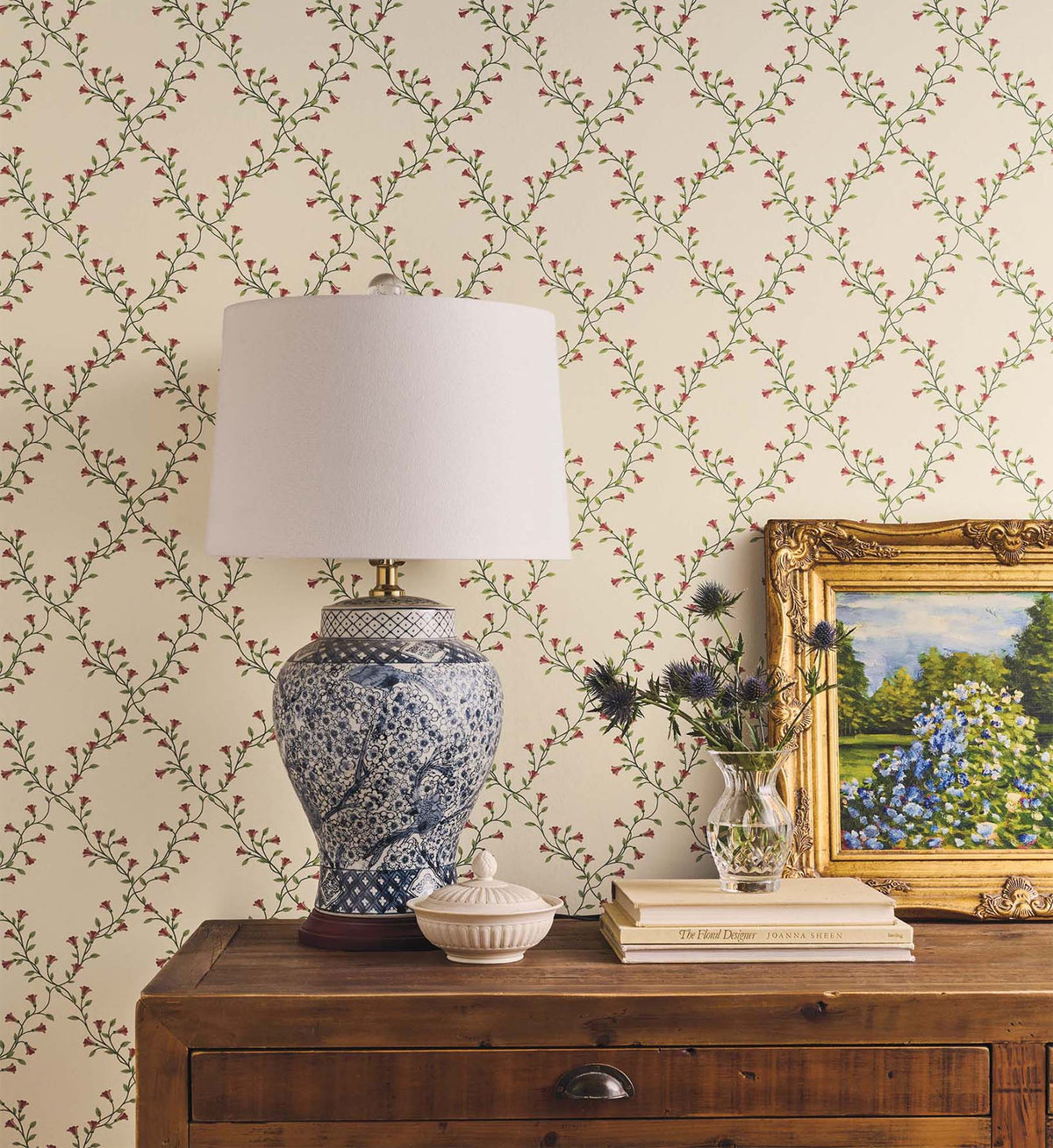 Bellflower Wallpaper Sample - Beige