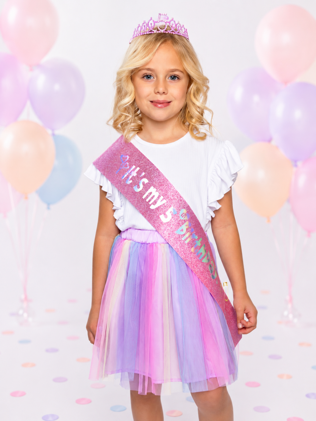 5th Birthday Princess Tiara & Sash Set