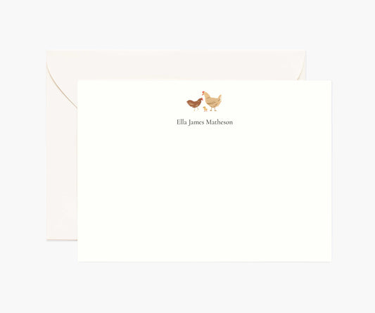 Animals Personalized Stationery  - Chickens