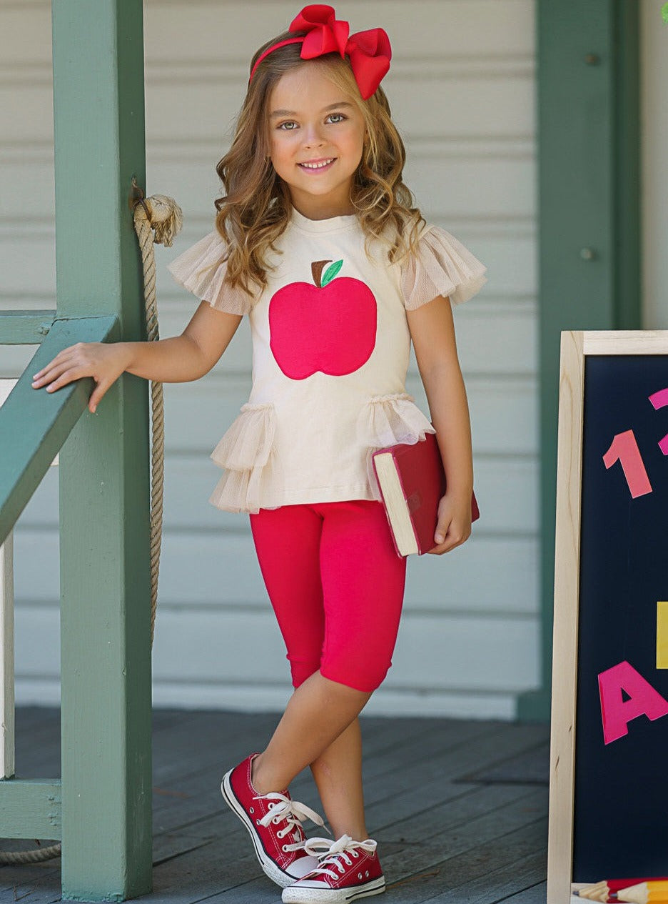 Apple-y Ever After Ruffle Top and Legging Set