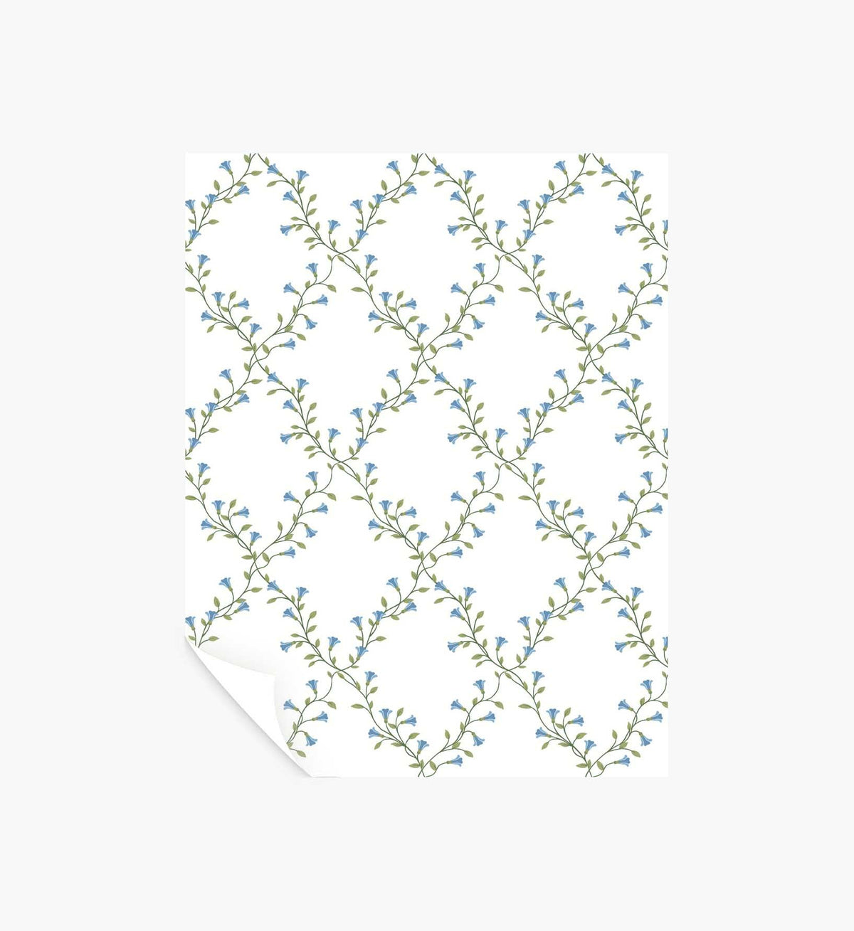 Bellflower Wallpaper Sample - White