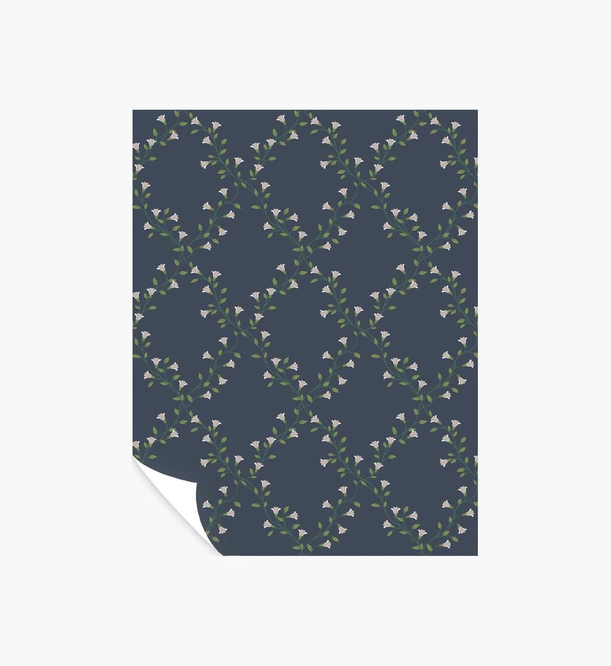 Bellflower Wallpaper Sample - Navy