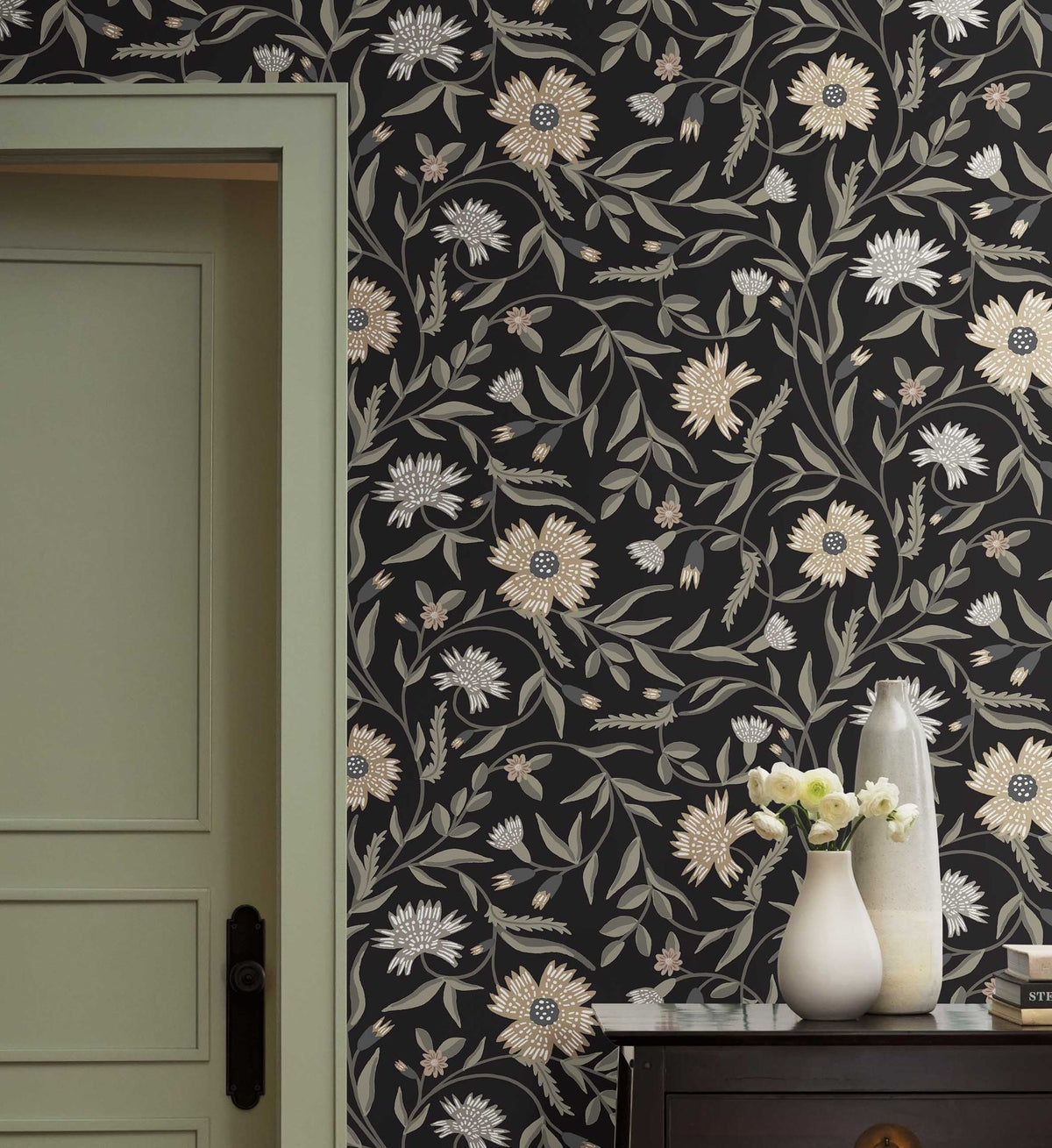 Aster Wallpaper - Black